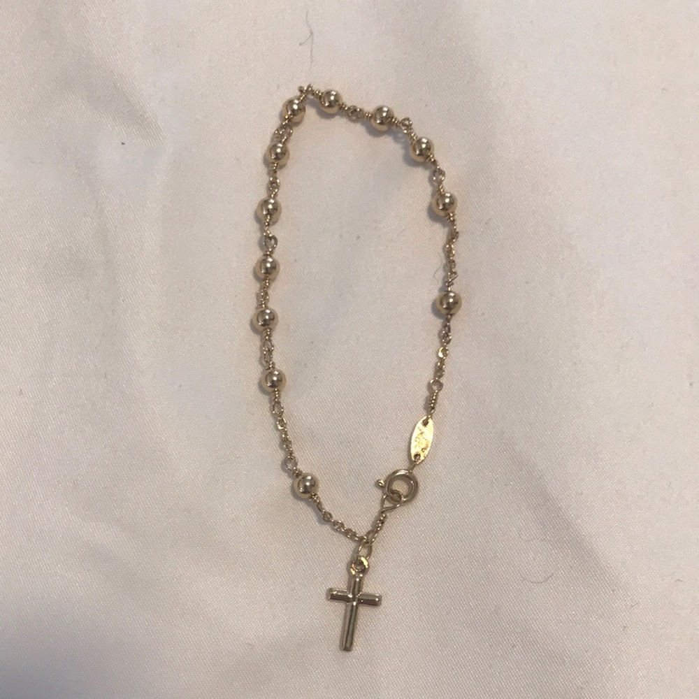 14K Gold Plated Rosary Bracelet